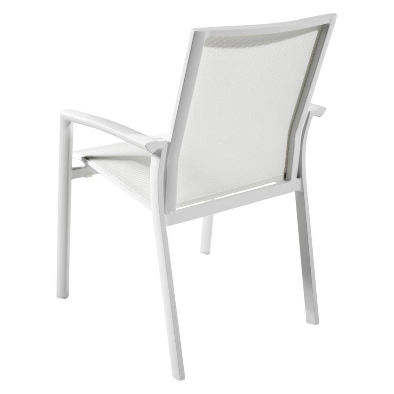 Silla de exterior aluminio blanco 58.5x60x90cm