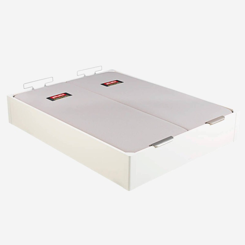 Pikolin 180x200cm wooden folding bed frame with double lid, white