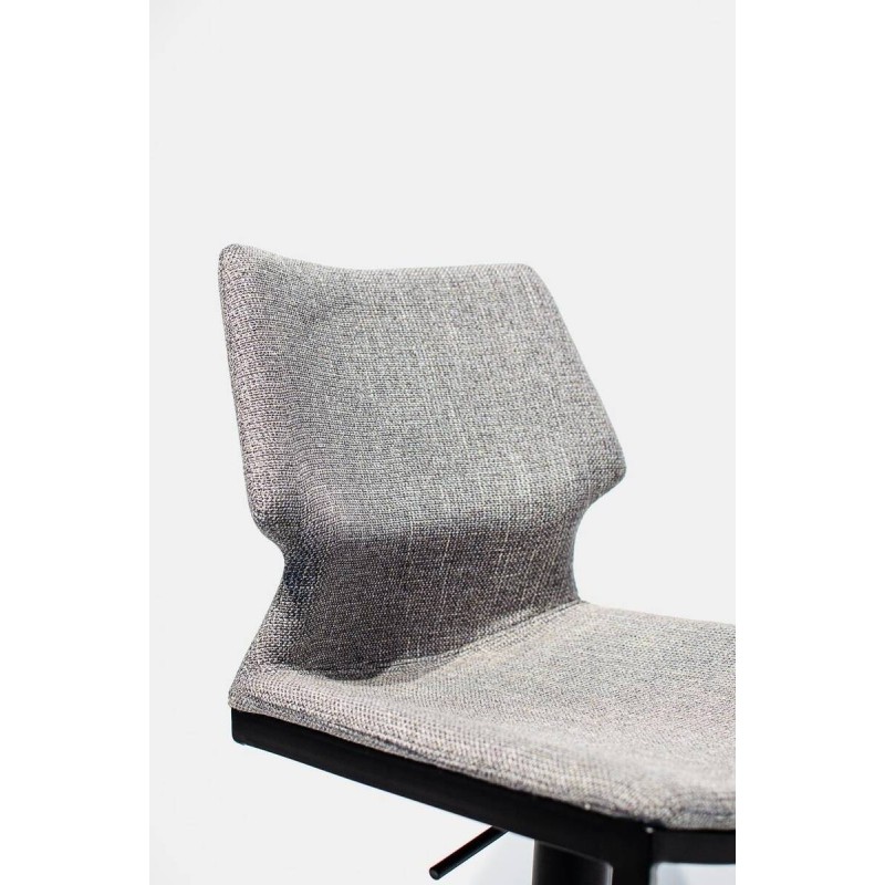 Taburete alto regulable tapizado gris - acero acabado negro 44x50x89 - 112cm