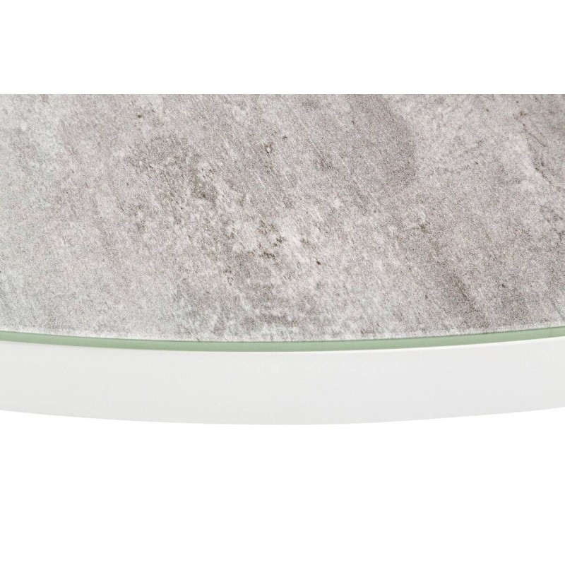 Mesa comedor redonda aluminio y cerámica 150x75cm