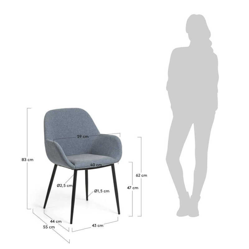 Konna chair light blue 83x59x52cm
