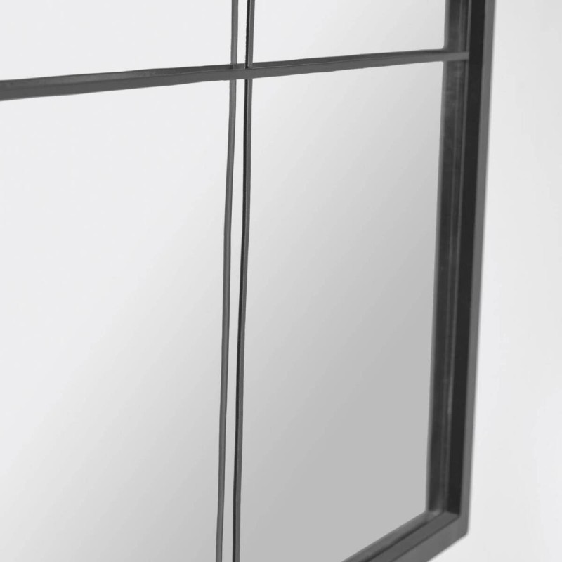 Ulrica black metal wall mirror 80x80cm