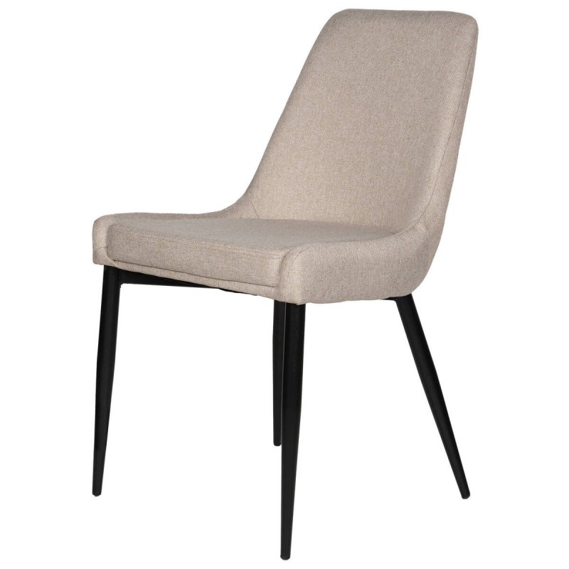 Dark beige chair with black legs, 43x49x87cm
