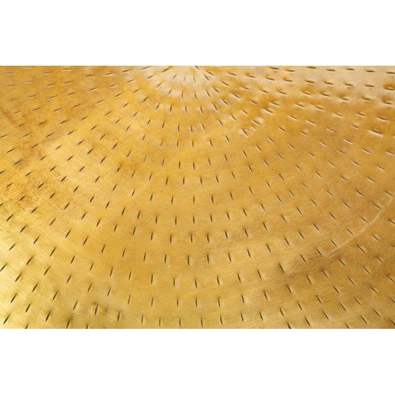 Set of two round Berber metal coffee tables, gold and silver, 75x38cm and 60x34cm