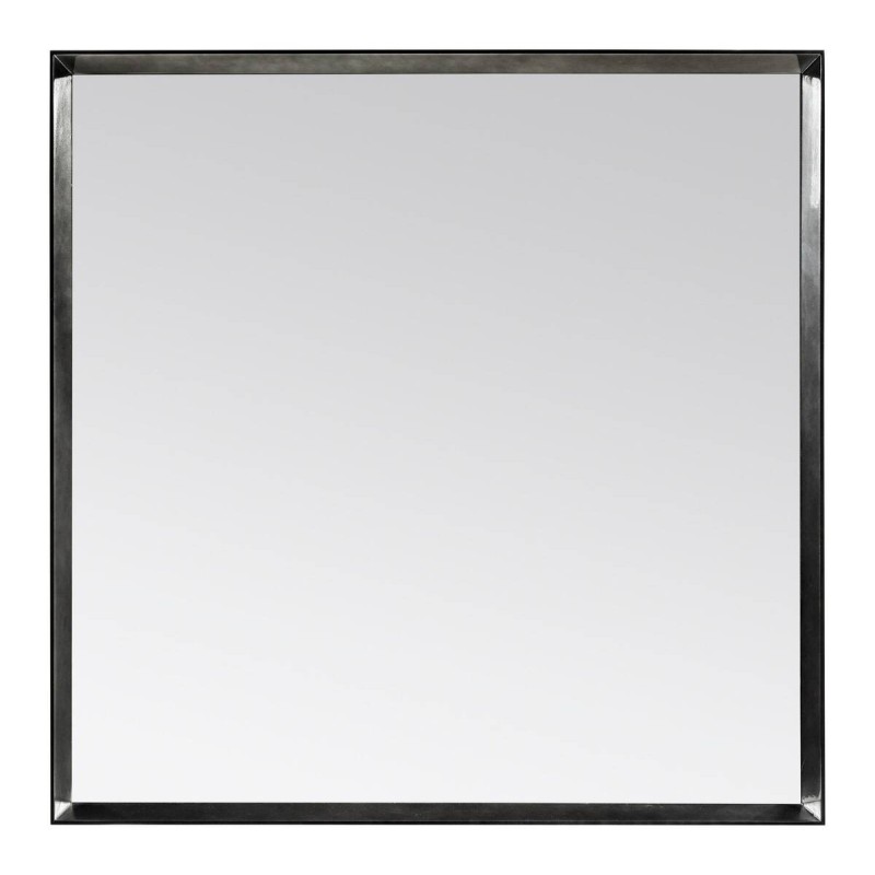 Square grey wall mirror 100x100cm