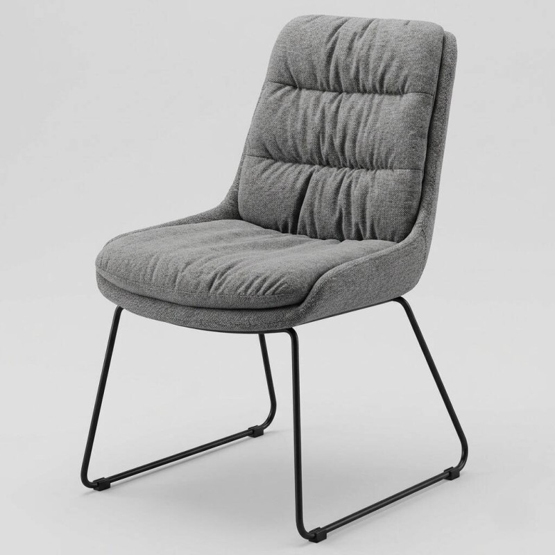 Silla patas negro mate asiendo acolchado 53x63x90cm