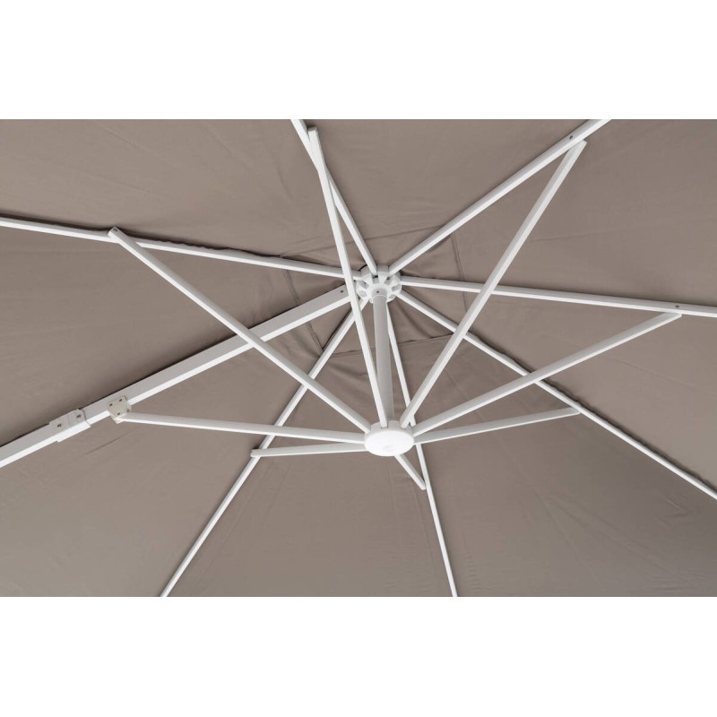 Roma 3x3m taupe side parasol with base and cover