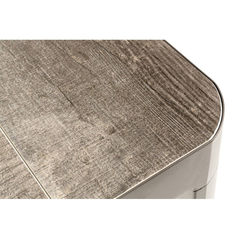 Mesa de comedor de exterior aluminio café tapa cerámica 161x90x74.5cm