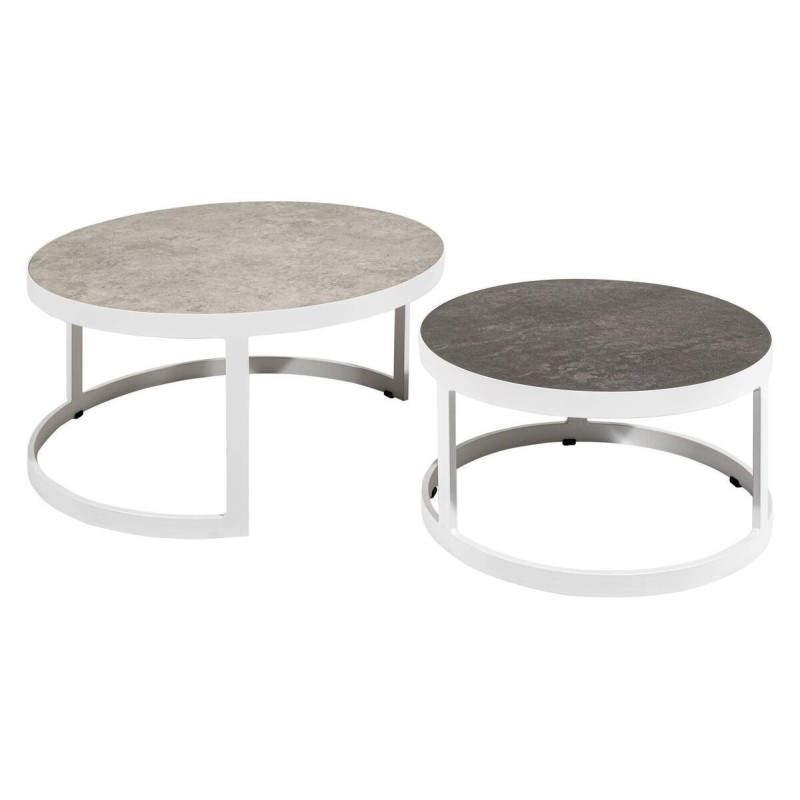 Set of 2 outdoor coffee tables, 60cm and 80cm
