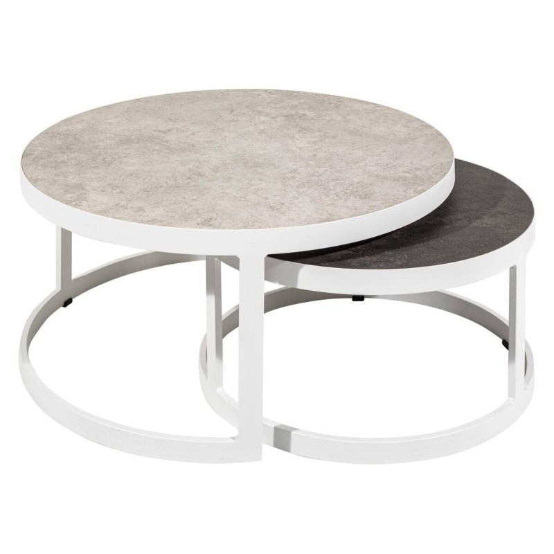 Set of 2 outdoor coffee tables, 60cm and 80cm