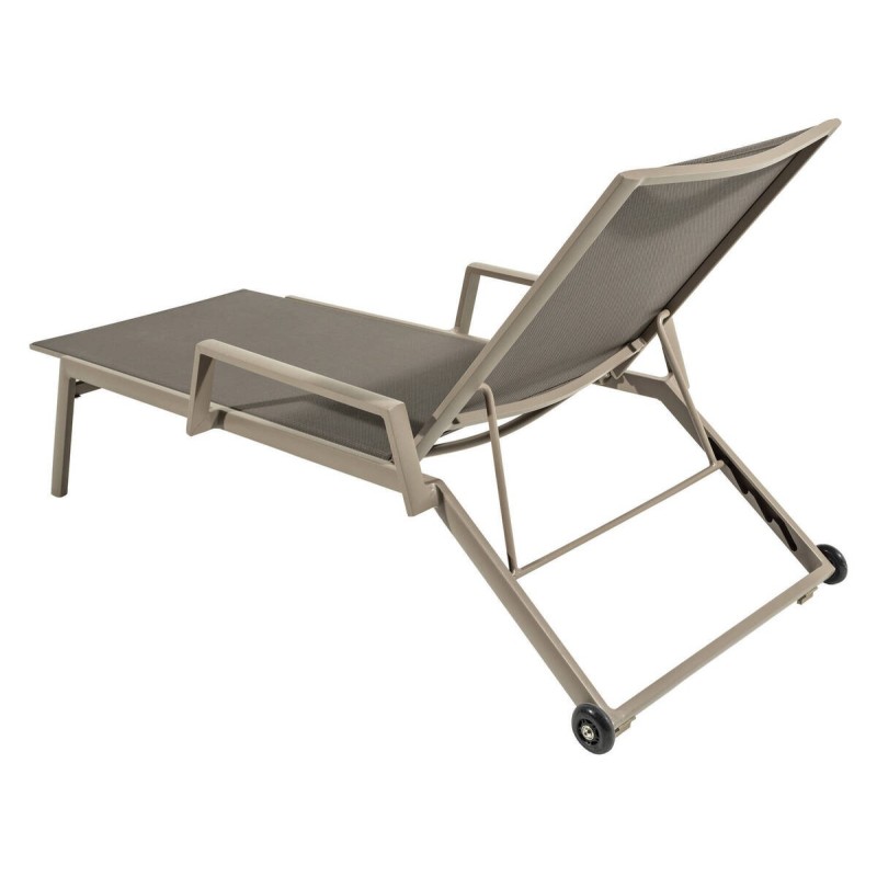 Tumbona champán tejido taupe 67x192x36cm