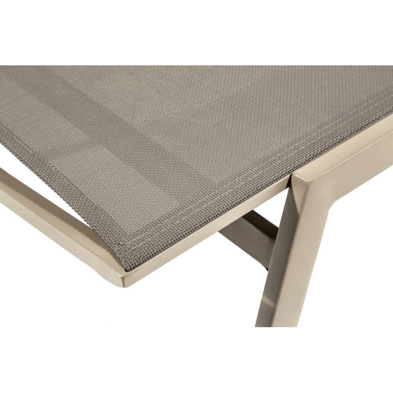 Champagne sun lounger, taupe fabric, 67x192x36cm