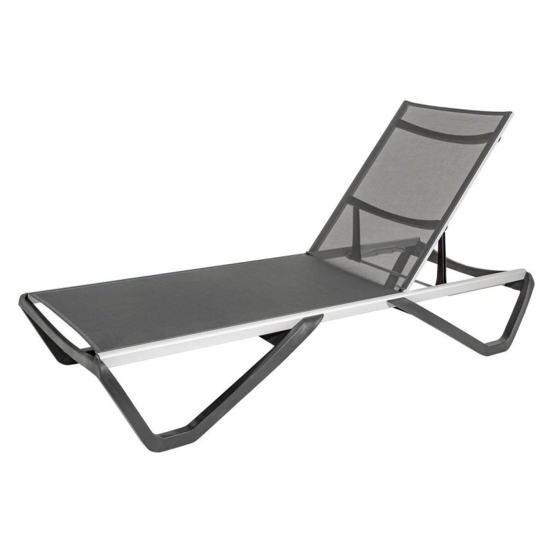 Anthracite aluminum sun lounger with anthracite mesh, 72x191x30cm