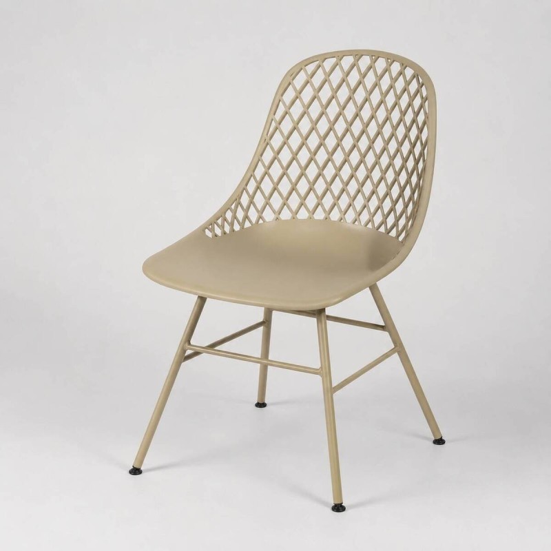 Silla de Lattice polipropileno taupe 46x52x85 cm