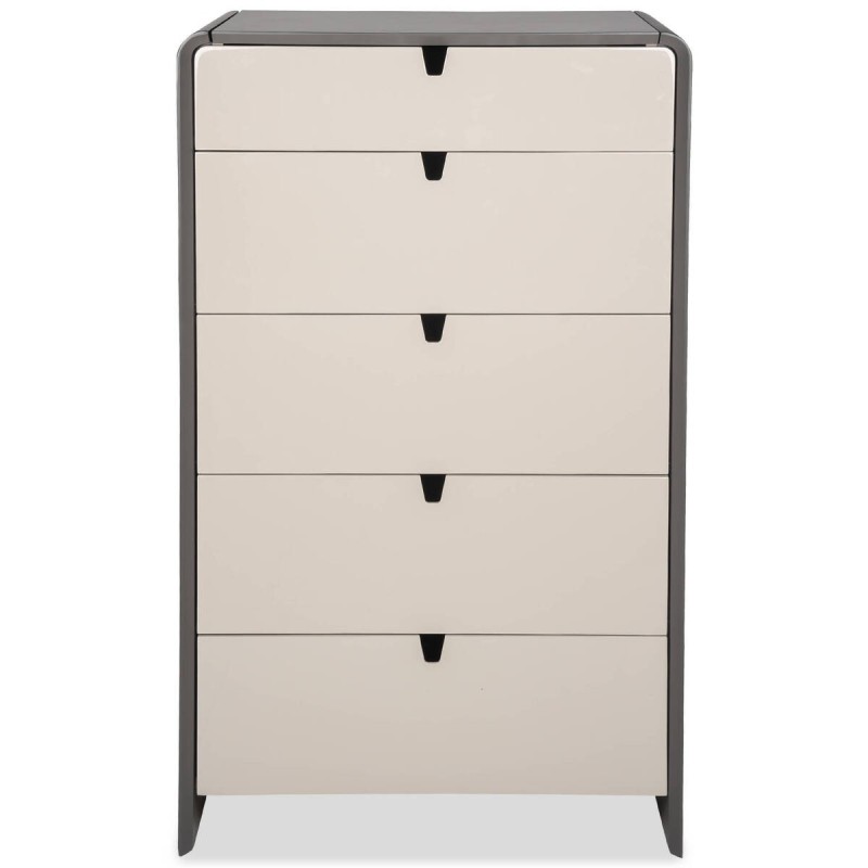 Cómoda axis moderna lacado mate gris oscuro y gris claro 70x43x119cm