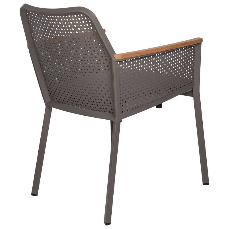 Silla de aluminio y brazos de teca 59x63x81cm