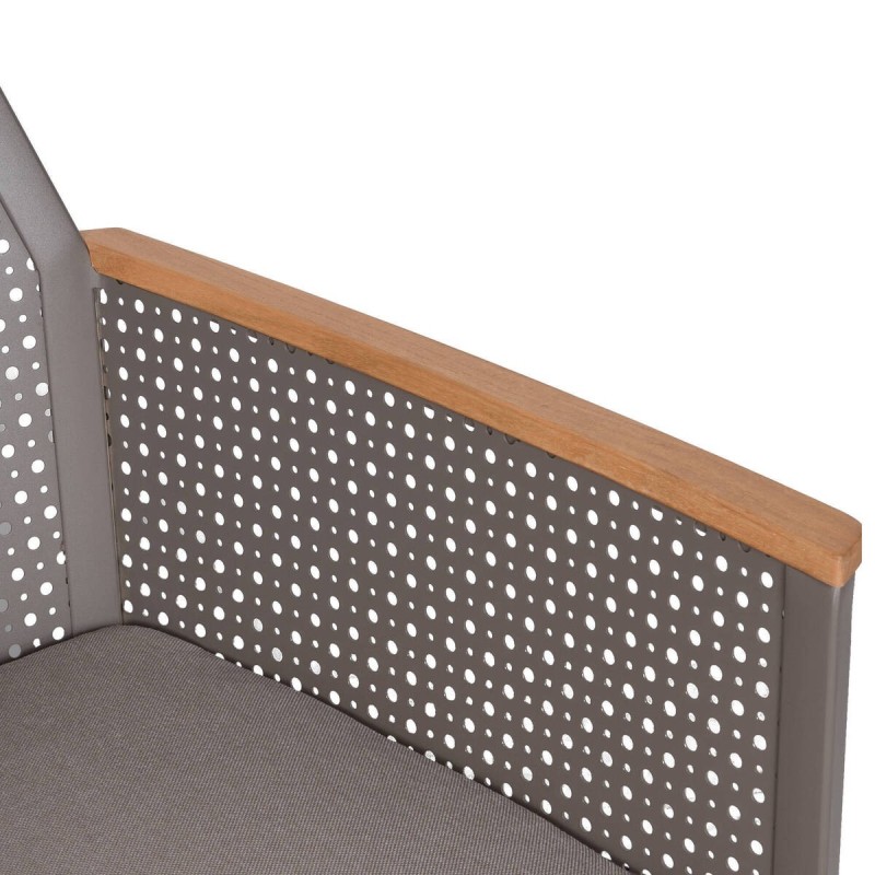 Silla de aluminio y brazos de teca 59x63x81cm