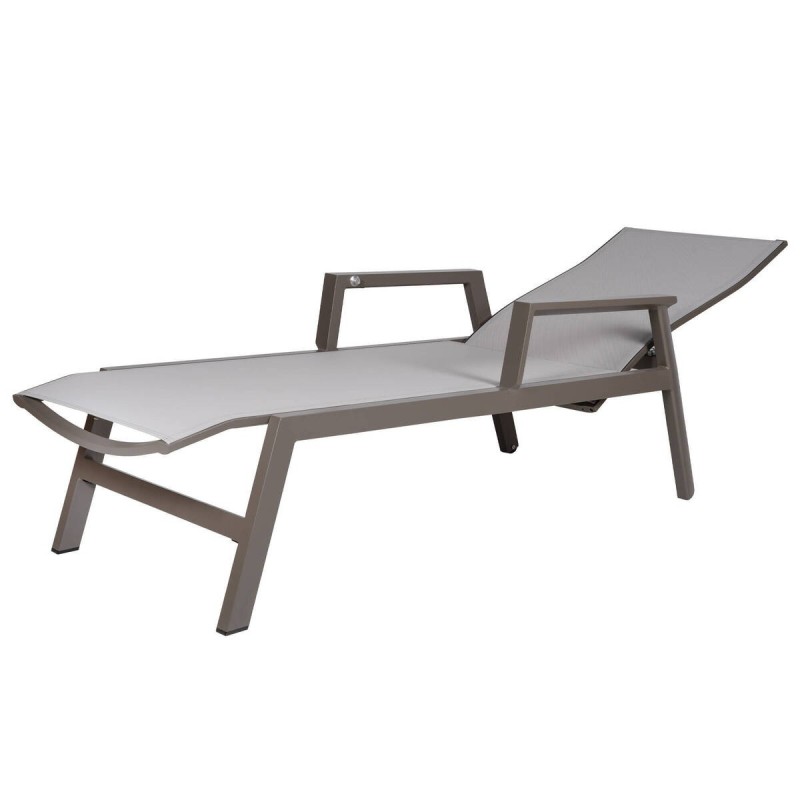 Tumbona de aluminio textilene gris 149x110x70cm