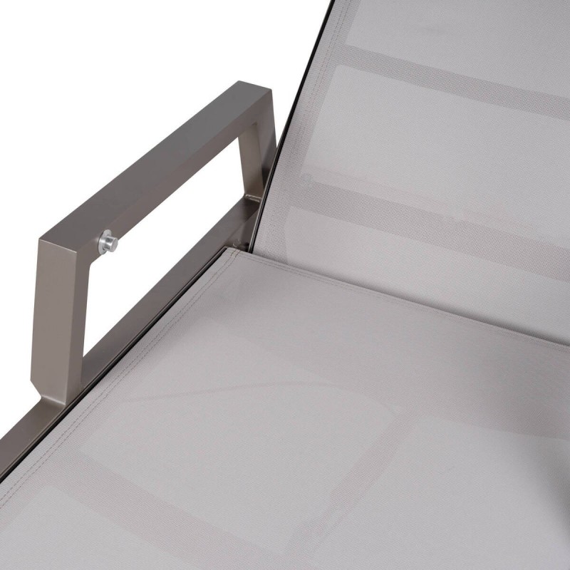 Aluminum sun lounger with grey textilene fabric, 149x110x70cm