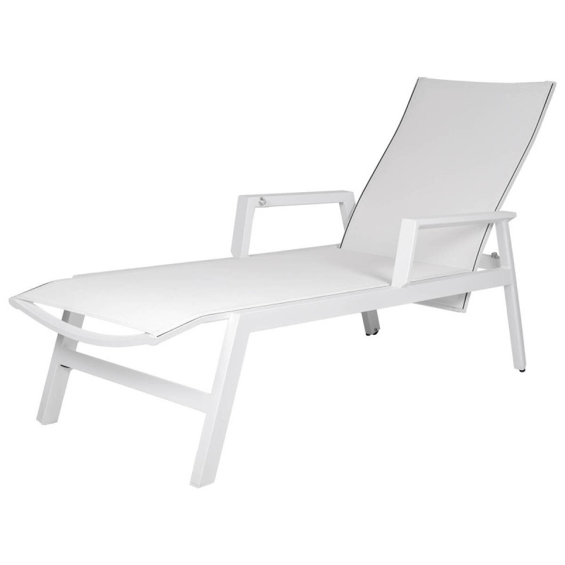 Tumbona de aluminio textilene blanco 196x70x70cm