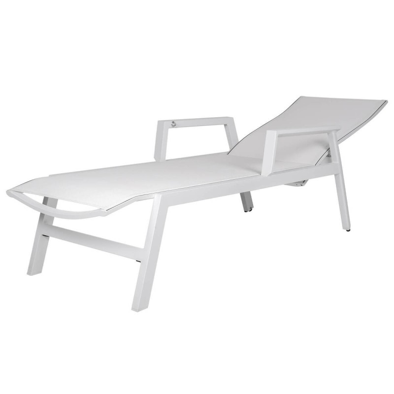 Tumbona de aluminio textilene blanco 196x70x70cm