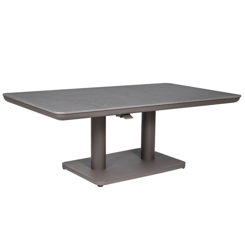 Aluminum lift-top coffee table with sintered stone top 140x80x51/72cm