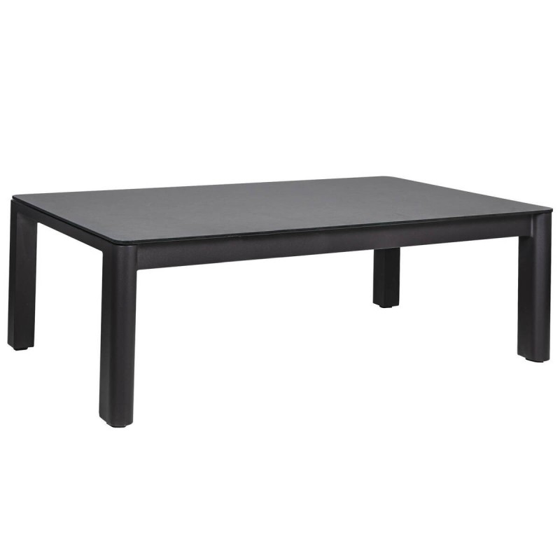 Outdoor coffee table made of aluminum with a grey ceramic top, 120x75x41cm