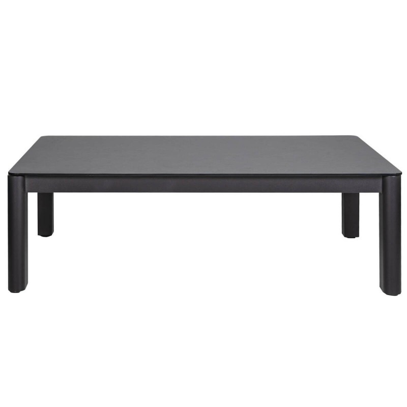 Outdoor coffee table made of aluminum with a grey ceramic top, 120x75x41cm