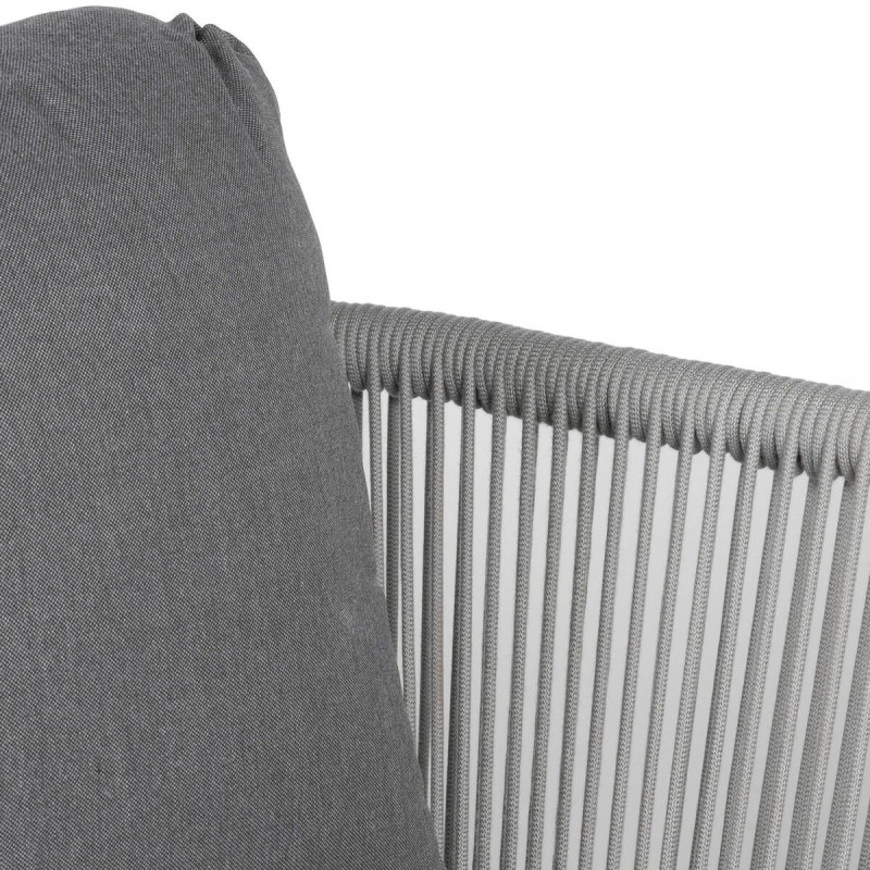 Sillón sofia gris de aluminio y cuerda entrelazada 92x52x70cm