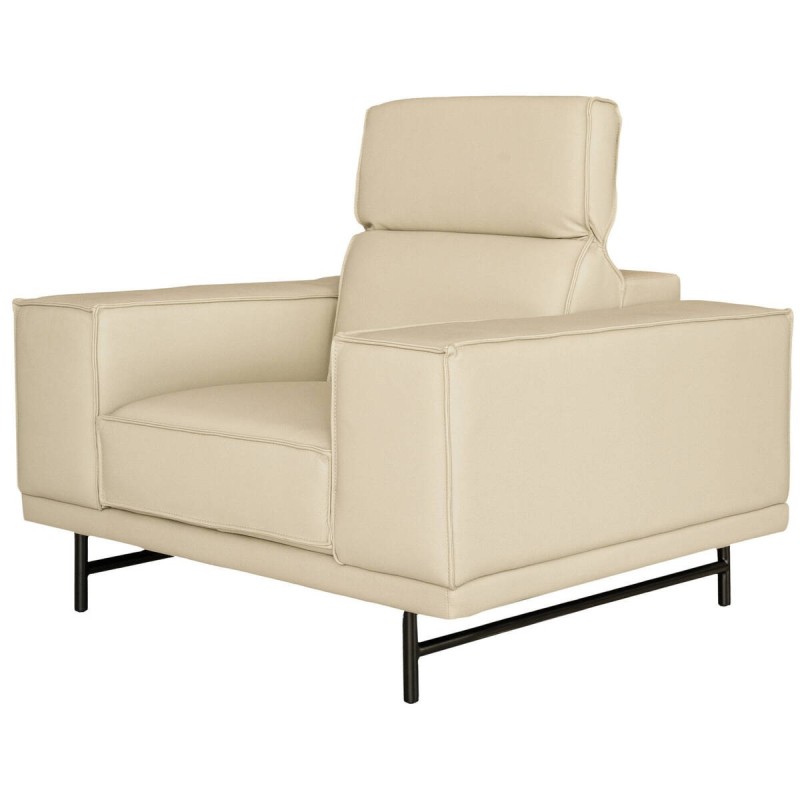 Sillón bloque color beige con cabecero reclinable 106x100x96cm
