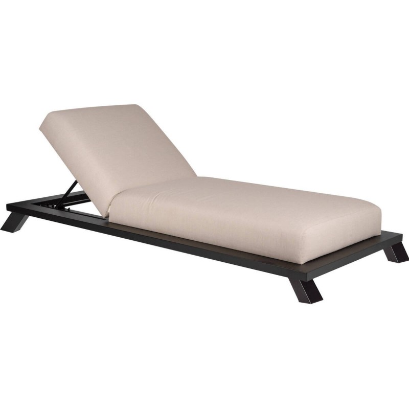 Blain sun lounger in black aluminum 222x90x38cm