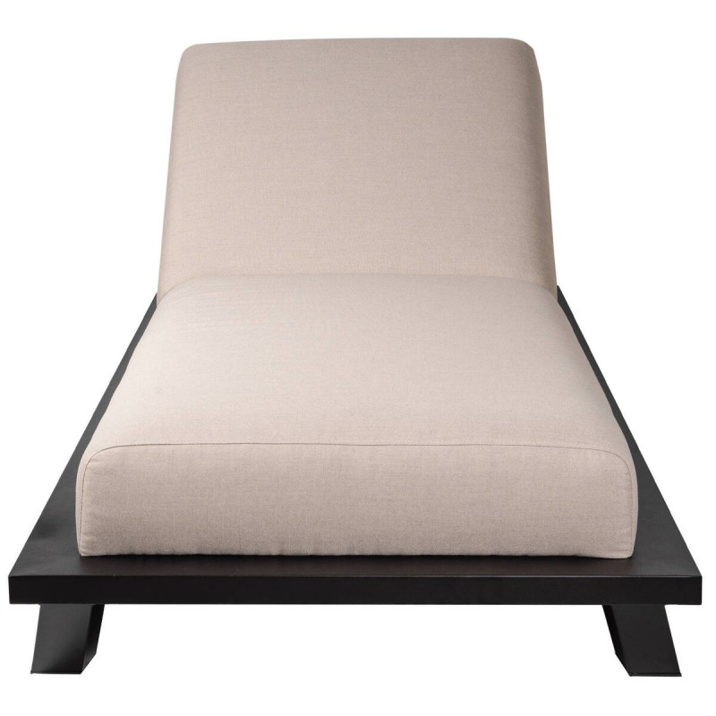Blain sun lounger in black aluminum 222x90x38cm