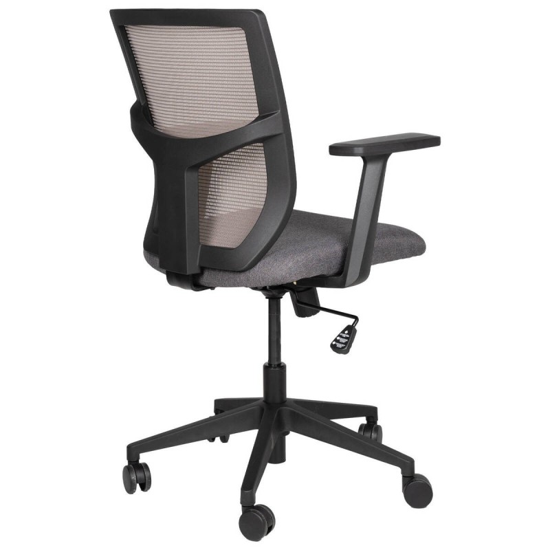Silla oficina estructura nylon negro asiento y respaldo gris 63x55x101cm