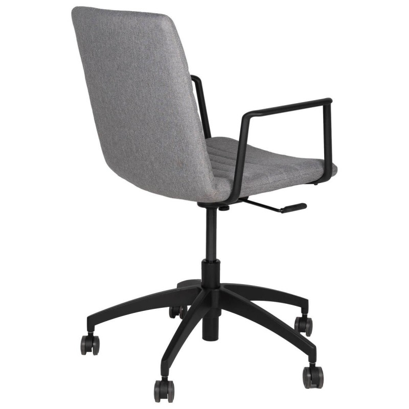 Black aluminum and grey fabric office chair 60x56x92cm