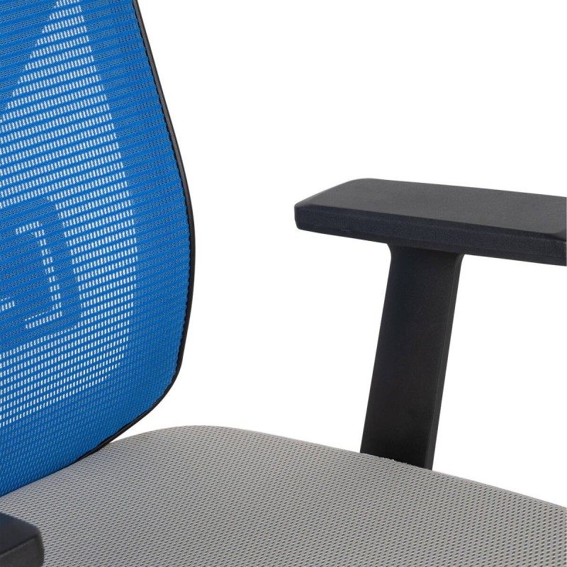 Silla de oficina estructura nylon negro respaldo azul asiento gris 64x58x107cm