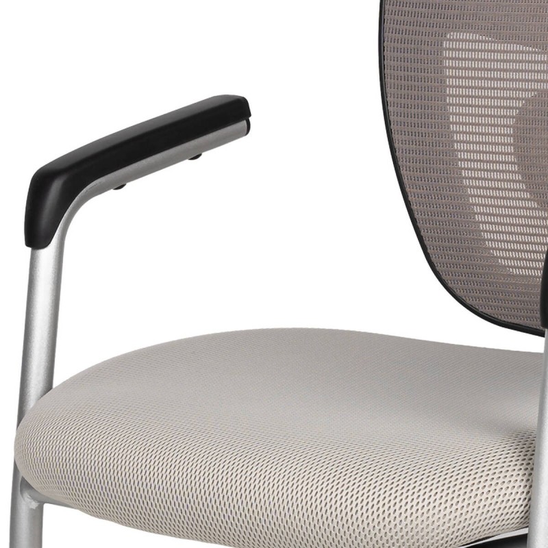 Silla confidente textil gris y aluminio 57x63x96cm