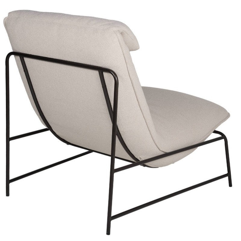 Grey armchair on black iron frame 76x98x86cm