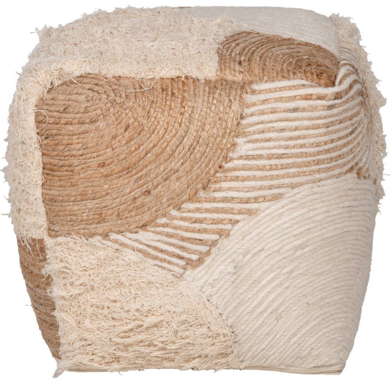 Puff dinsmore natural y marfil48x48x48cm