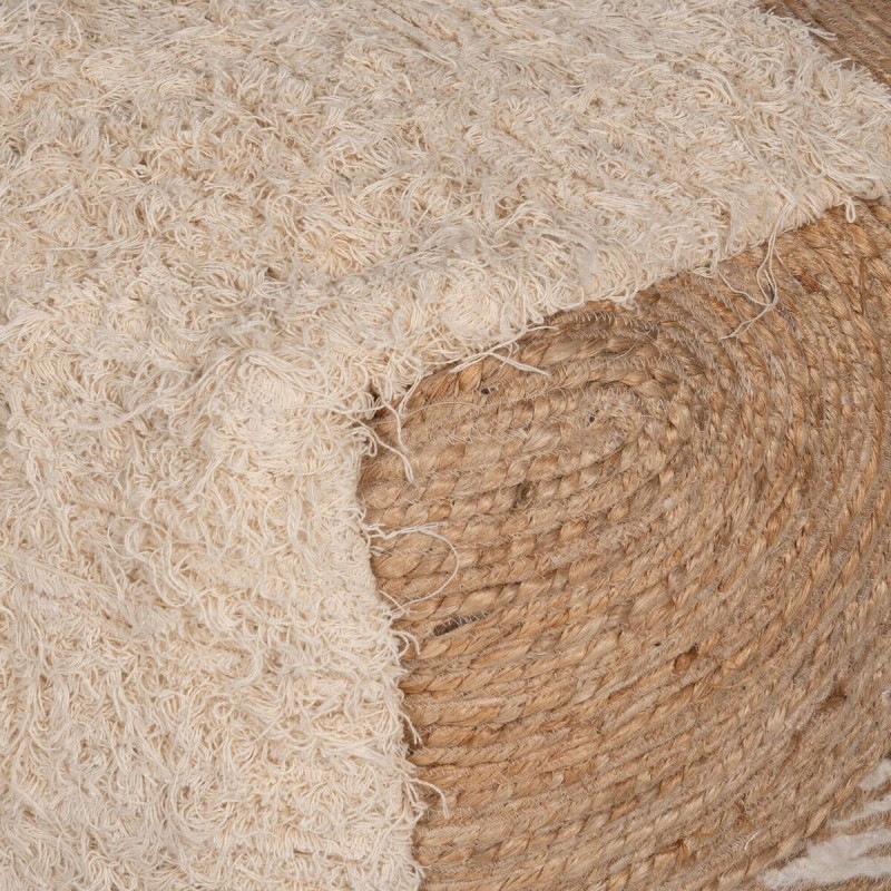 Puff dinsmore natural y marfil48x48x48cm