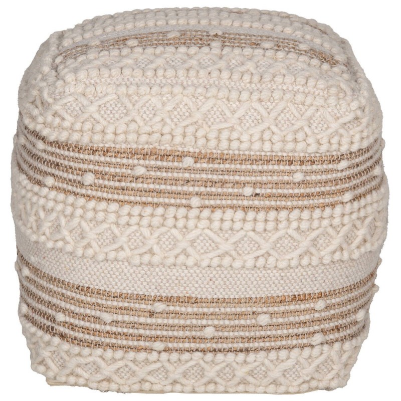 Puff mostar natural y marfil 48x48x48cm