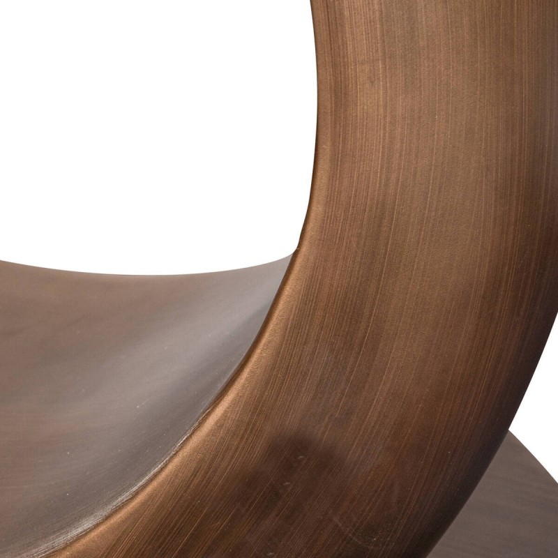 Mesa comedor redonda de cerámica y base de bronce cepillado 120x76cm