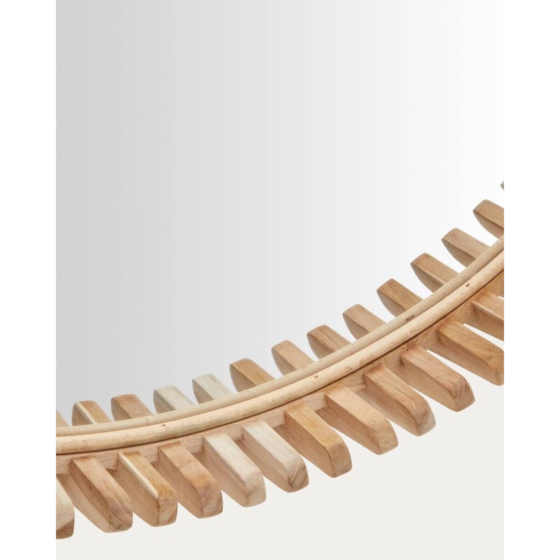 Polke teak wood mirror 80cm
