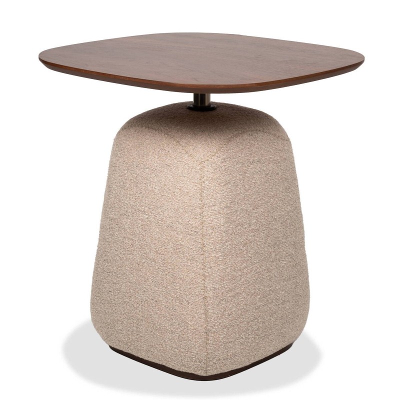 Mesa auxiliar arden de nogal mdf y base chenilla 48x52cm