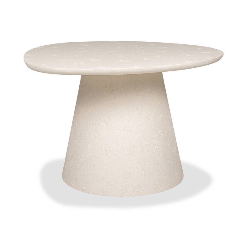 Mesa de centro caliza de microcemento blanco 80x52cm