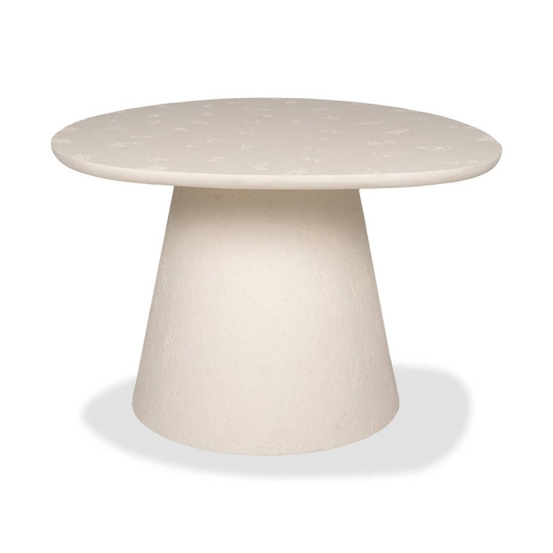 Mesa de centro caliza de microcemento blanco 80x52cm