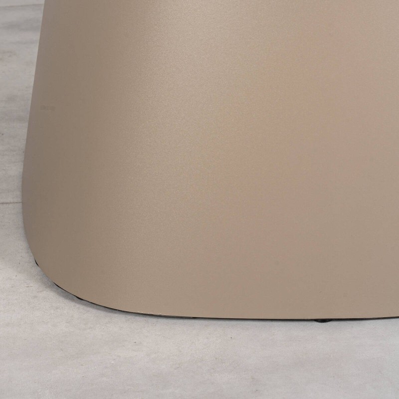 Mesa de Comedor Roma Cerámica Efecto Travertino y Aluminio Taupe 150 cm