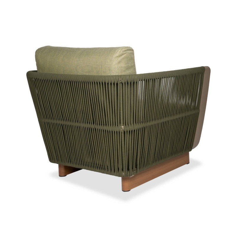 Sillón marrakech de exterior de aluminio verde oliva 92x93x80cm