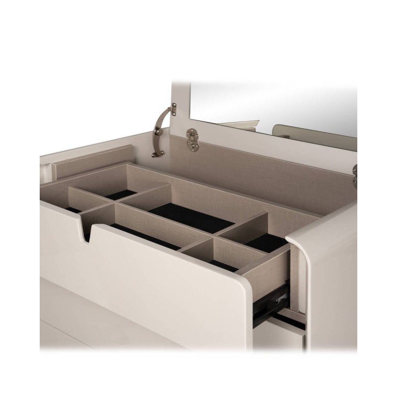 Cómoda axis moderna lacado brillante gris claro 70x43x119cm