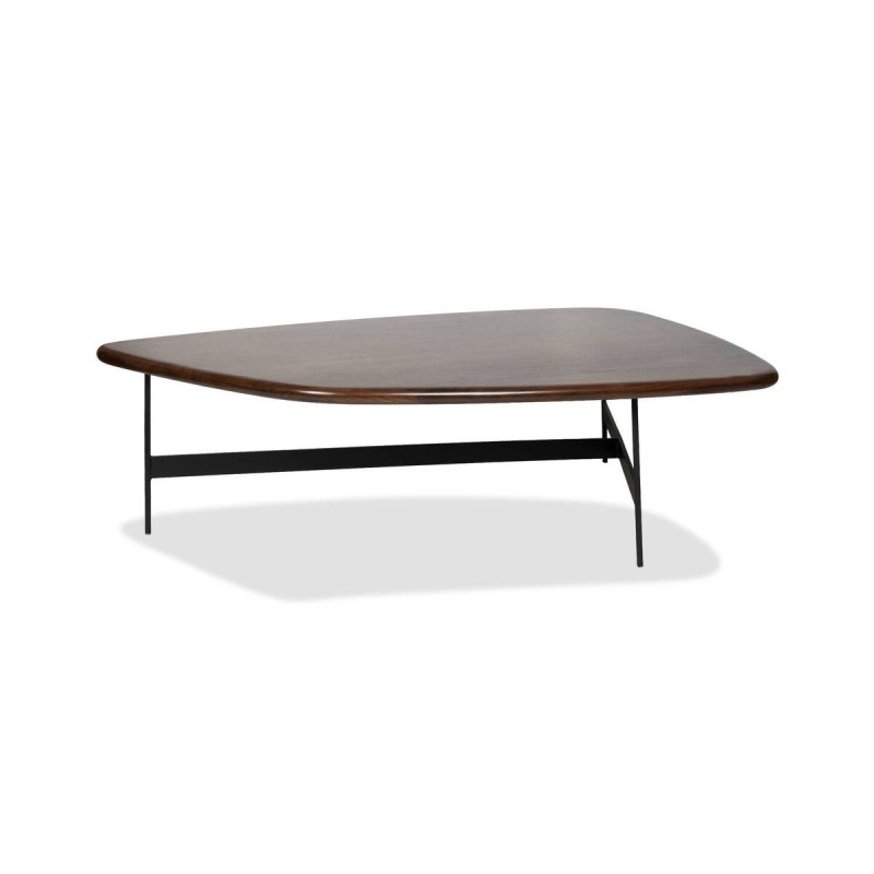Mesa de centro arko en madera wengué y estructura de hierro