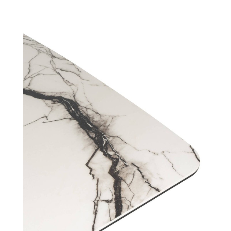 Mesa de centro ondra con cristal templado blanco y base de metal bronceado